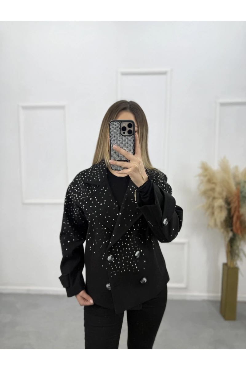 Fruu Taşlı Kaşe Kaban