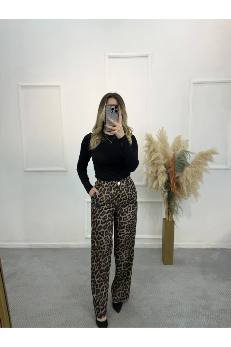 Gelid Leopar Palazzo Pantolon