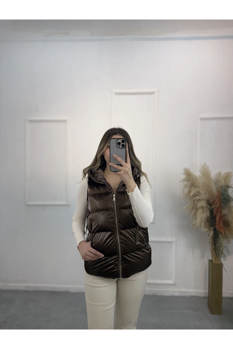 Gubbins Parlak Kapişonlu Yelek