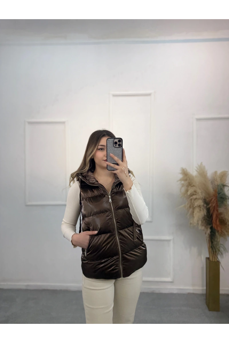 Gubbins Parlak Kapişonlu Yelek
