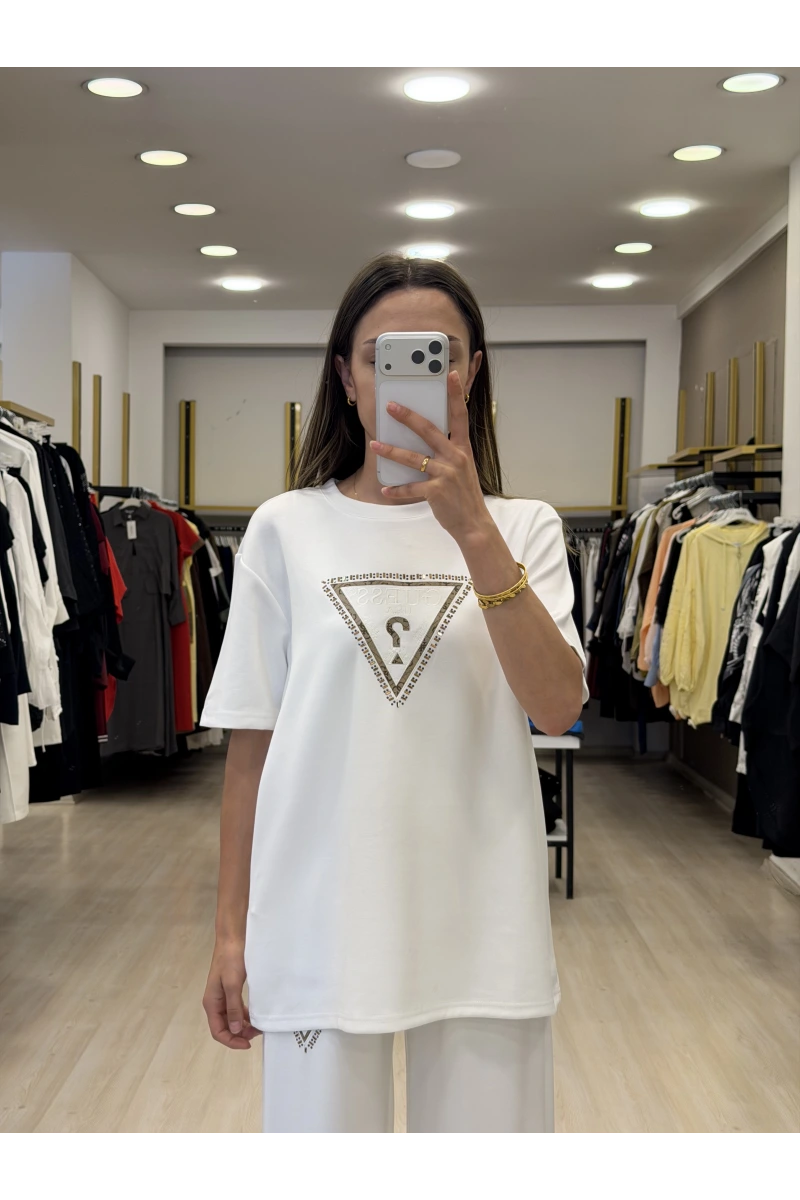 Guess Üçgen Taşlı İkili Takım