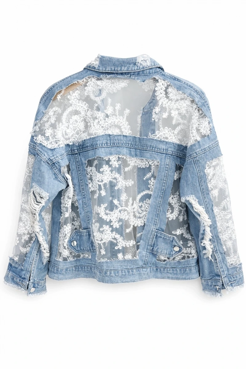 Güpürlü Denim Ceket