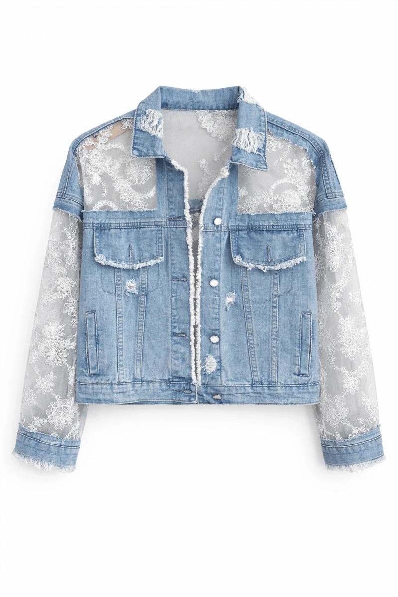 Güpürlü Denim Ceket