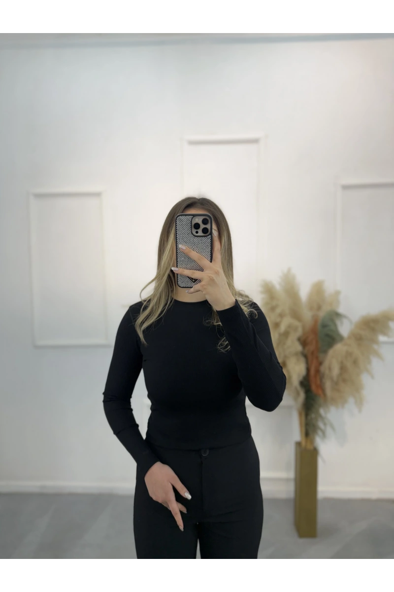 Jen Fitilli Uzun Kol Crop