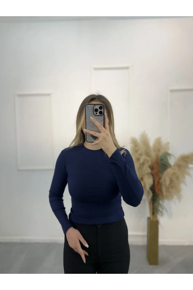 Jen Fitilli Uzun Kol Crop