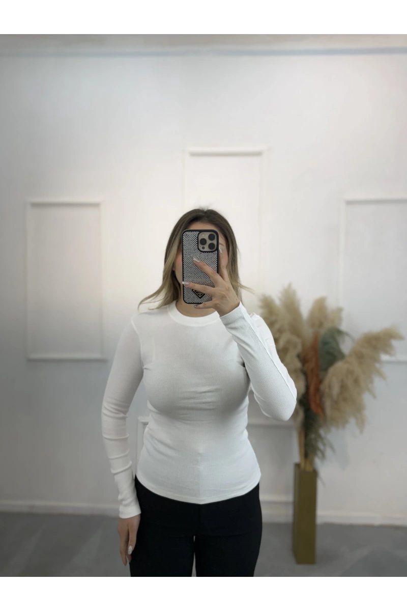 Jen Fitilli Uzun Kol Crop