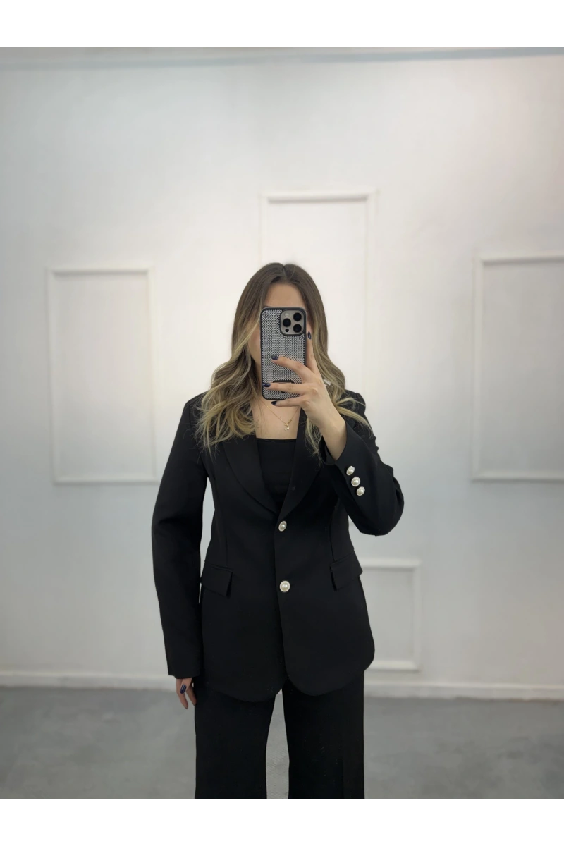 Join İnci Düğme Detaylı Blazer İkili Takım
