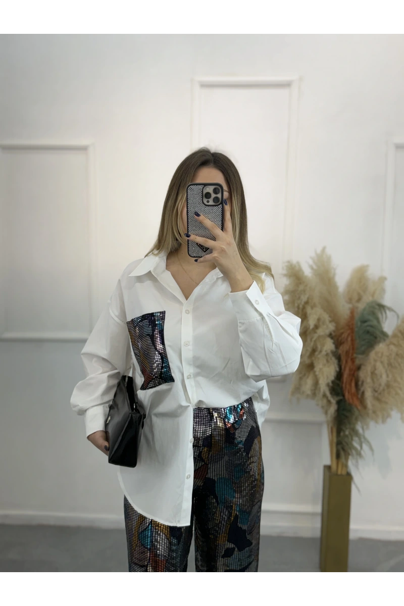 Loz Cep Payet Detaylı Gömlek