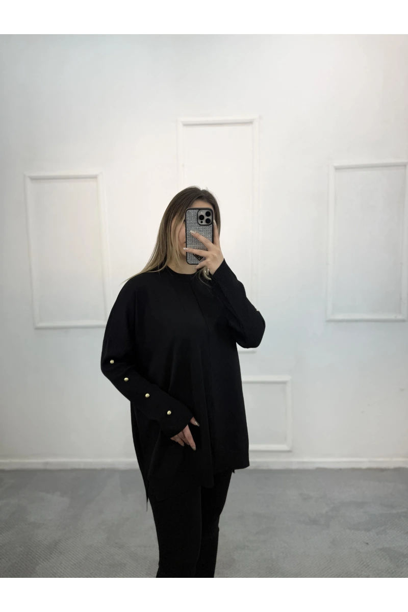 Lozi Kol Düğmeli Merserize Tunik