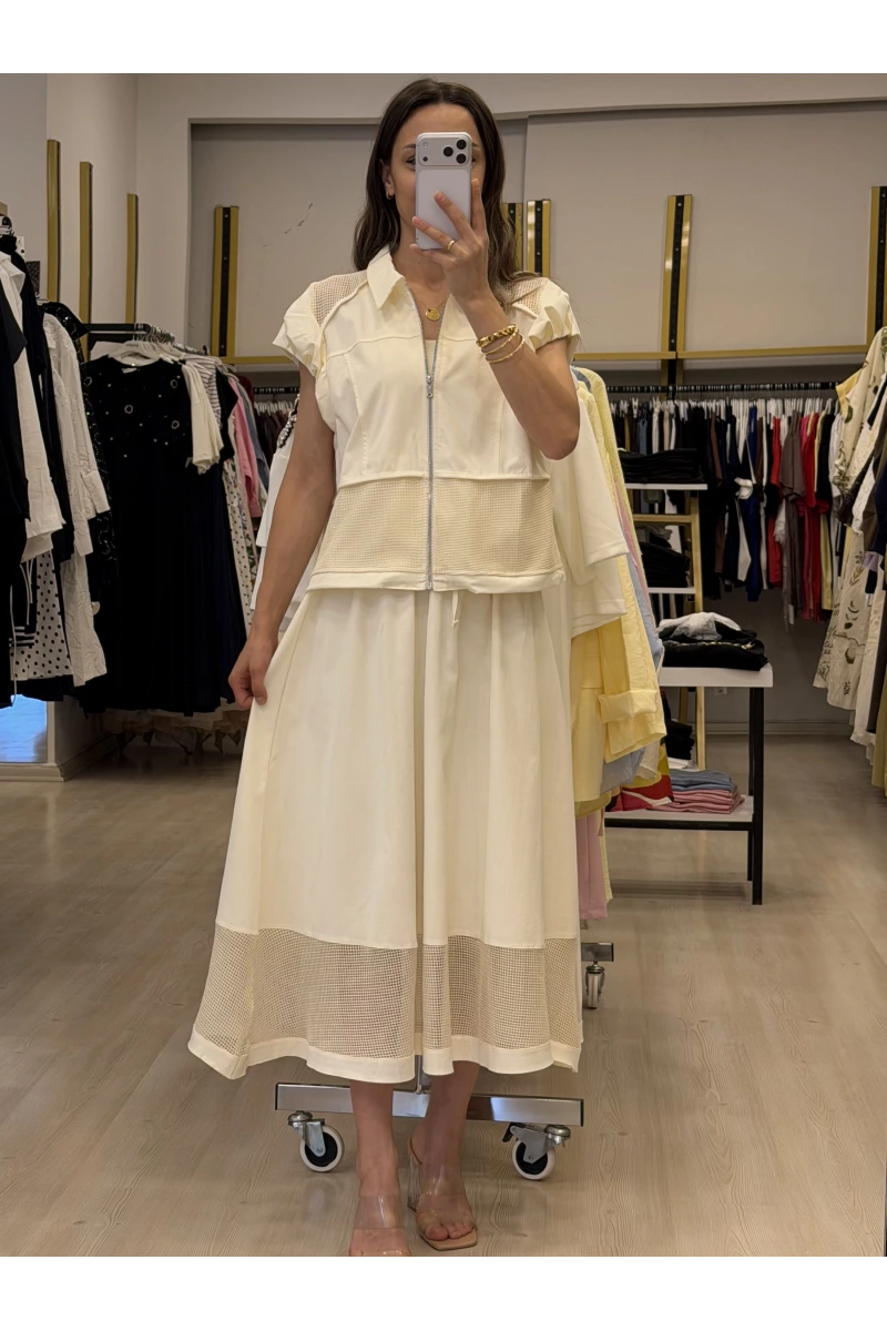 Molke  File Garnili Tasarım  Etekli İkili Takım