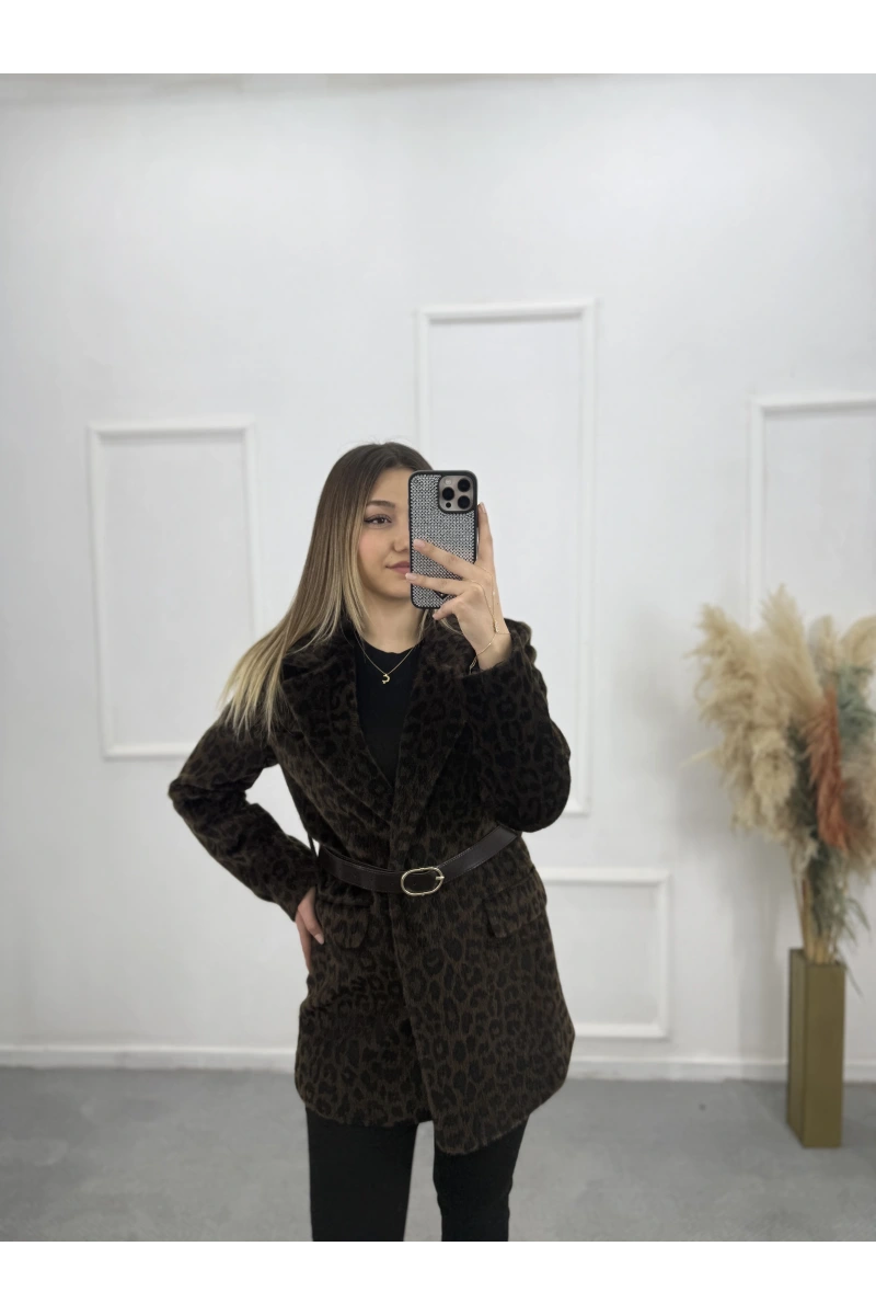Orja Leopar Kürk Blazer Ceket