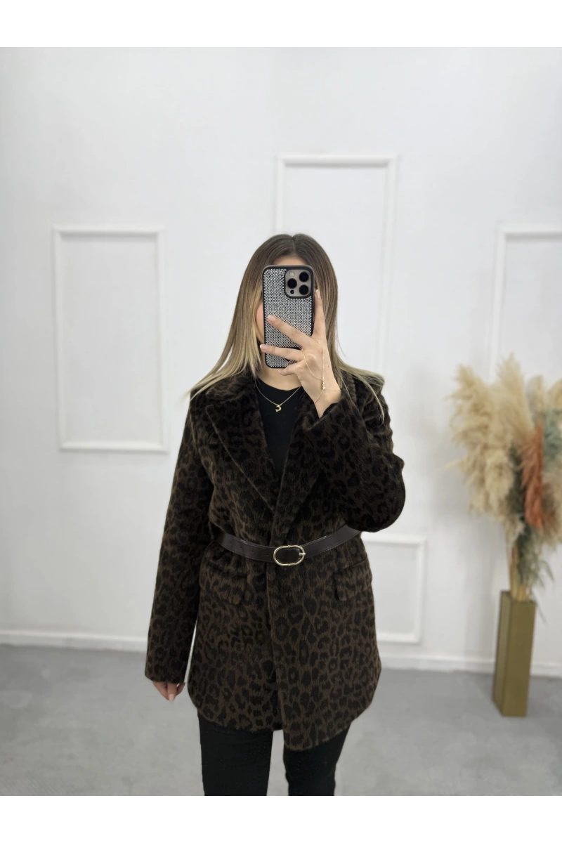 Orja Leopar Kürk Blazer Ceket