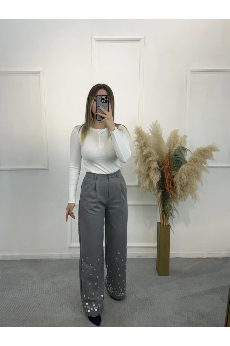 Pants  Payet İşlemeli Palazzo Pantolon