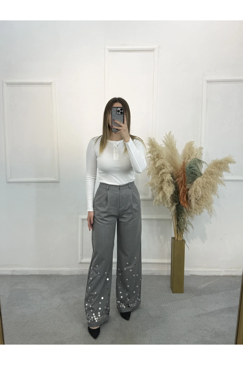 Pants  Payet İşlemeli Palazzo Pantolon