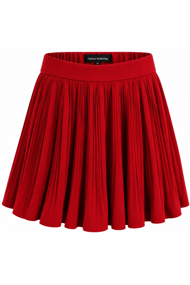 Pileli Şortlu Mini Etek