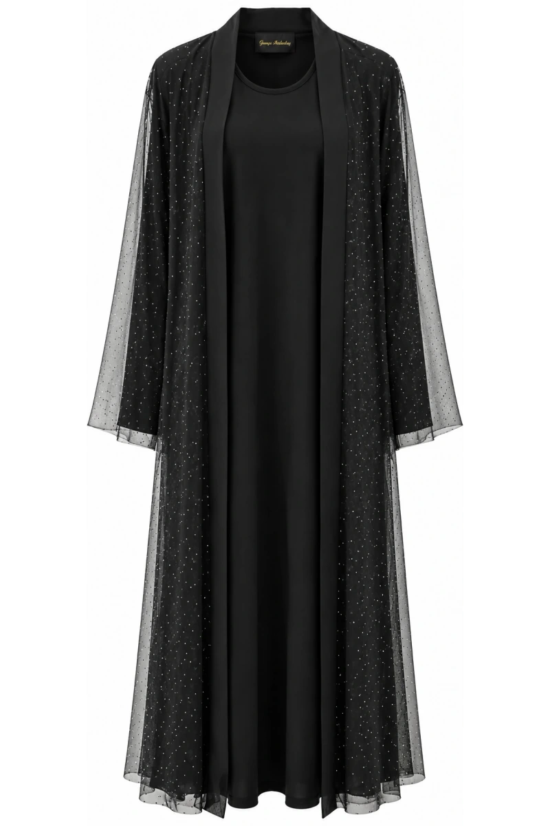 Reel Ful Taşlı Abaya
