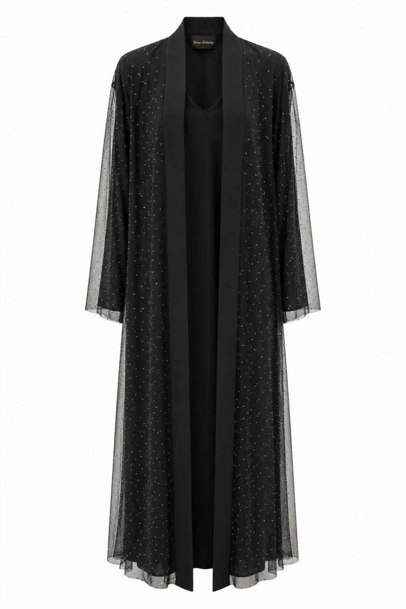Reel Ful Taşlı Abaya