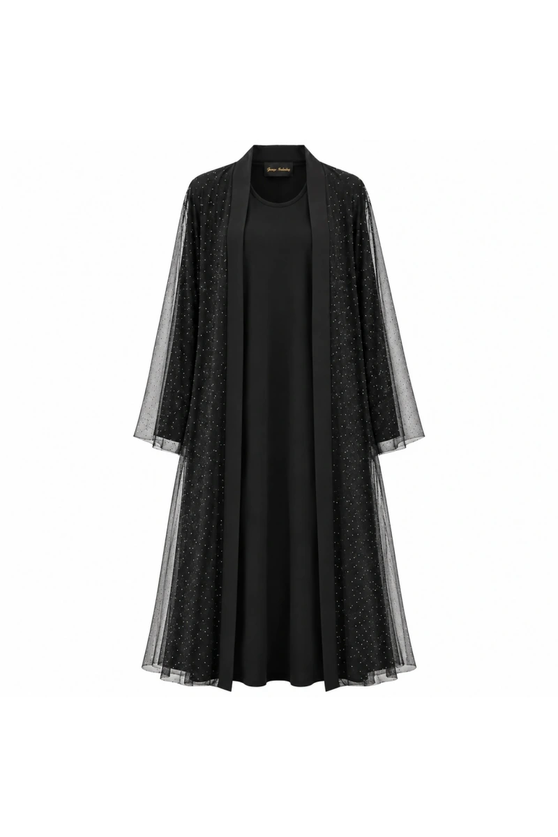 Reel Ful Taşlı Abaya