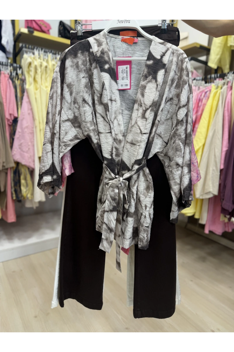 Ripe Desenli Tensel Kimono