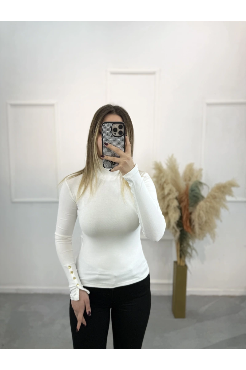 Silove Kol Düğme Detaylı Bluz