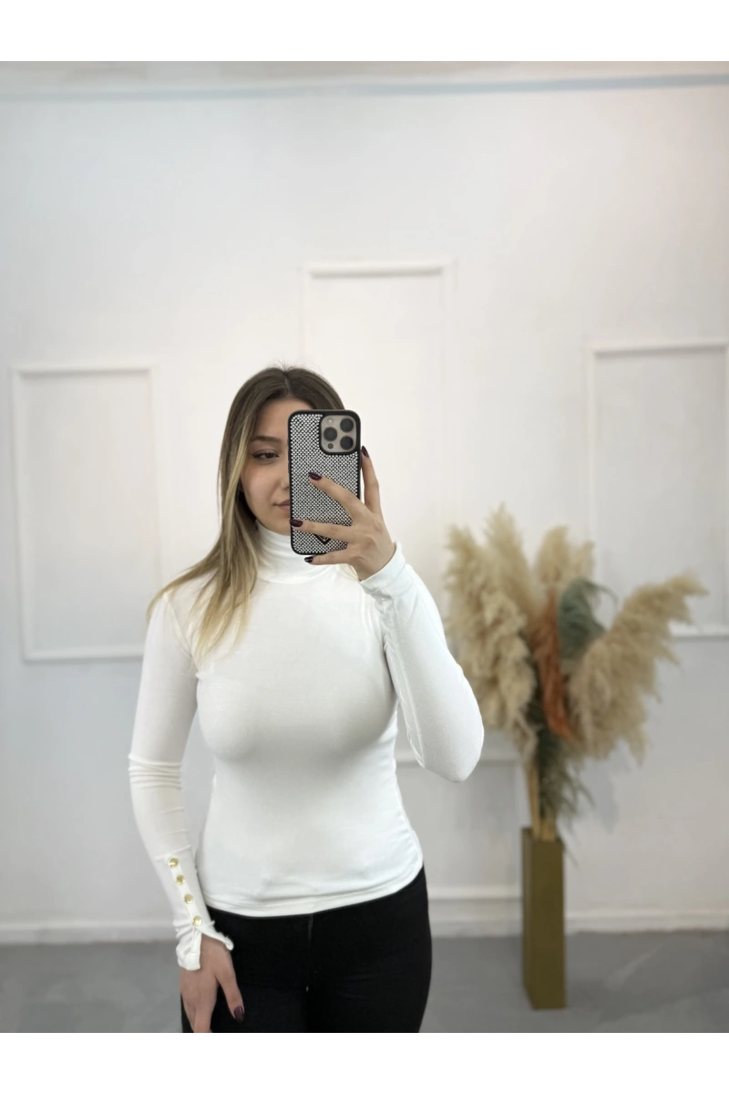 Silove Kol Düğme Detaylı Bluz