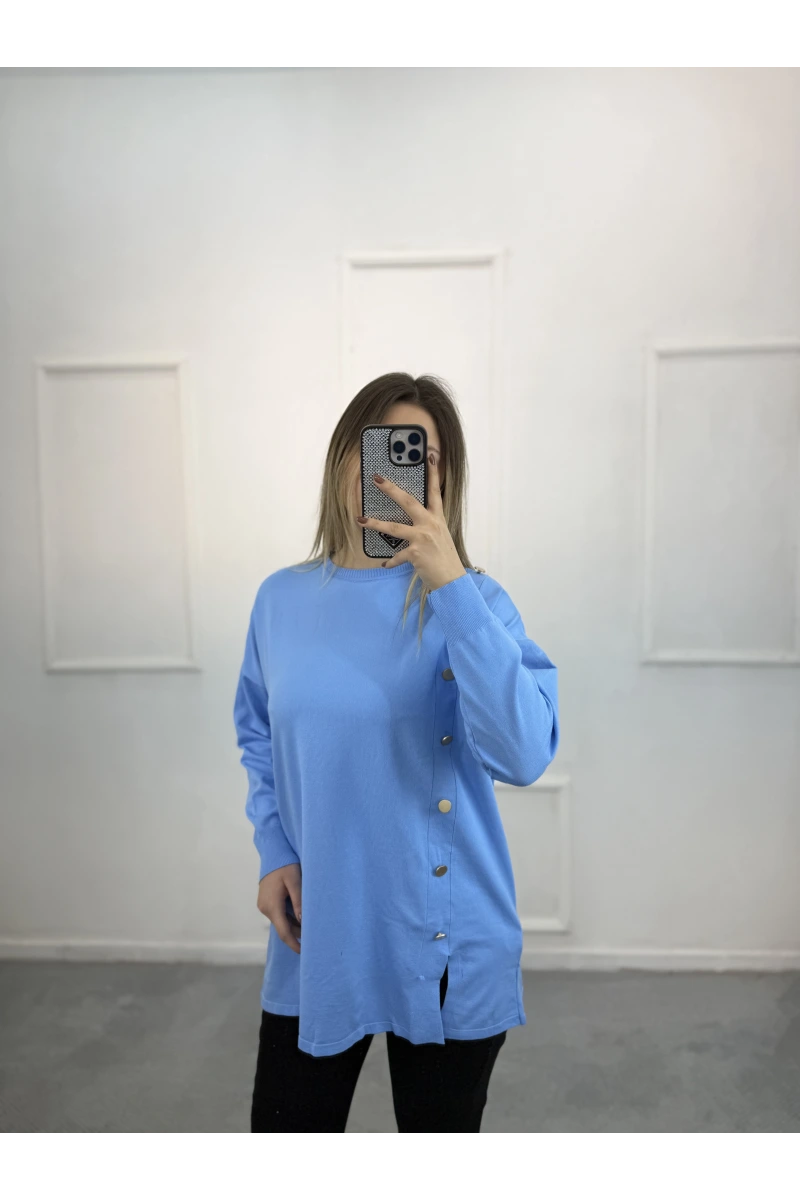 Ugly Yandan Düğmeli Merserize Tunik