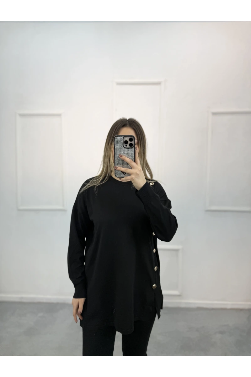 Ugly Yandan Düğmeli Merserize Tunik