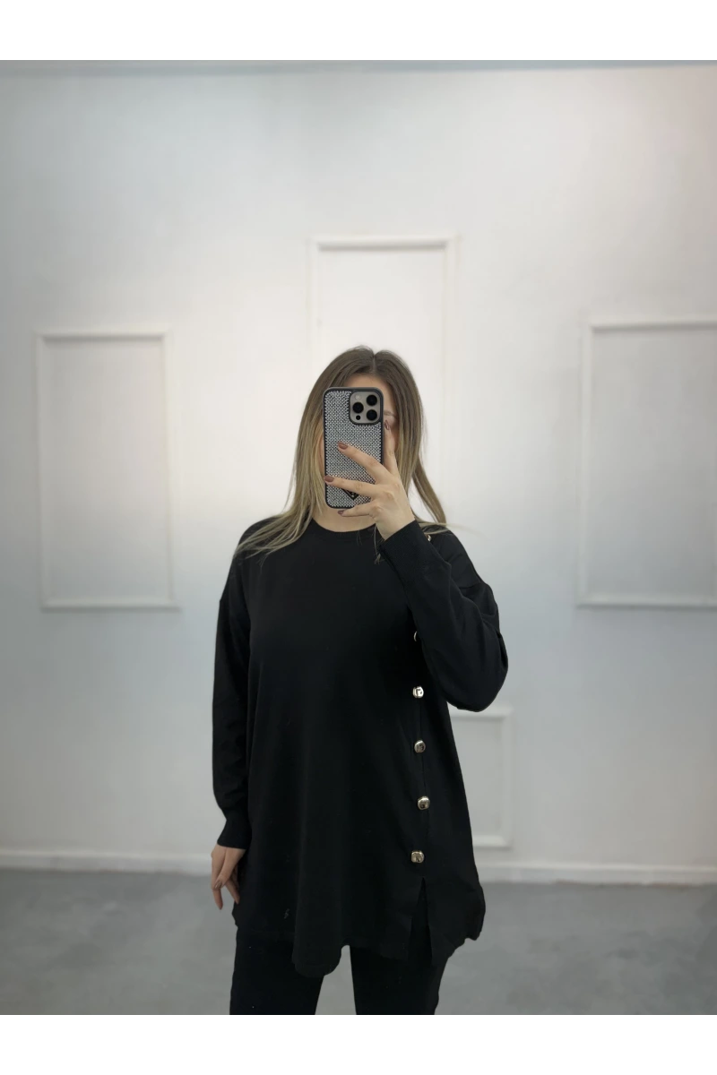 Ugly Yandan Düğmeli Merserize Tunik