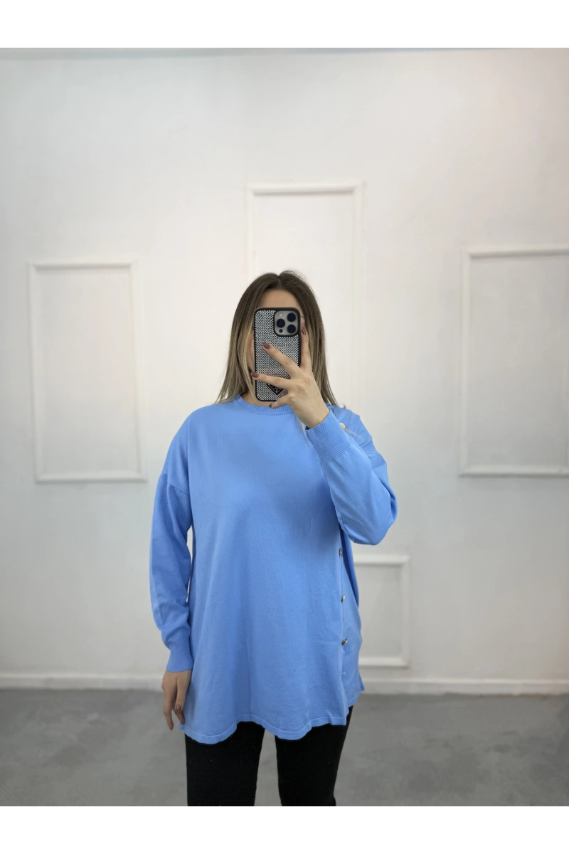 Ugly Yandan Düğmeli Merserize Tunik