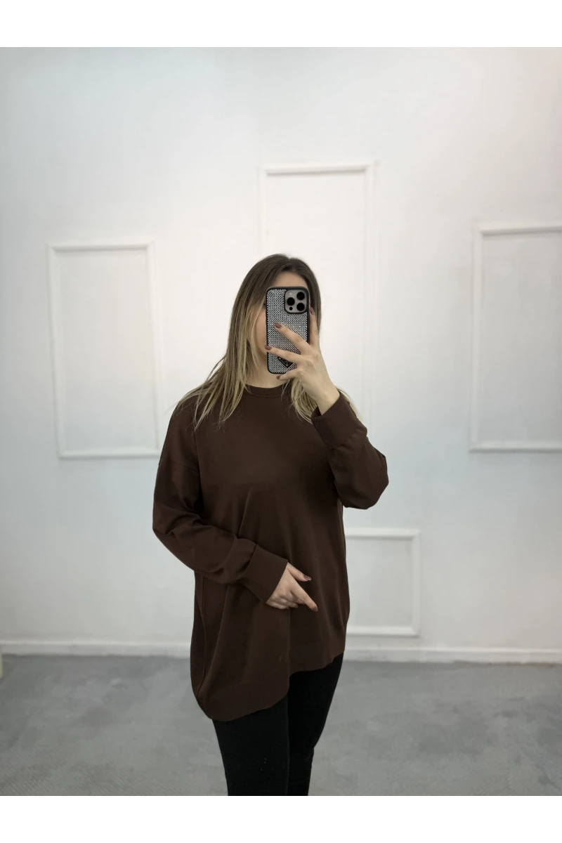 Wety Düz Kol Katlamalı Merserize Tunik