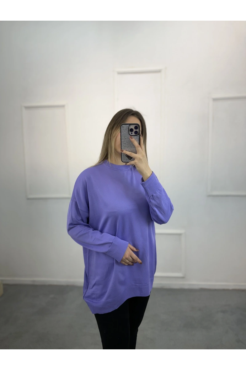 Wety Düz Kol Katlamalı Merserize Tunik