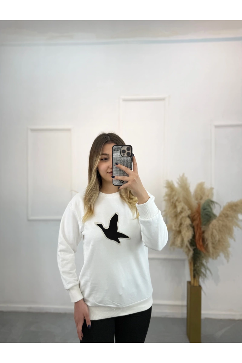 Willow Bymn Siyah Şeritli Sweatshirt