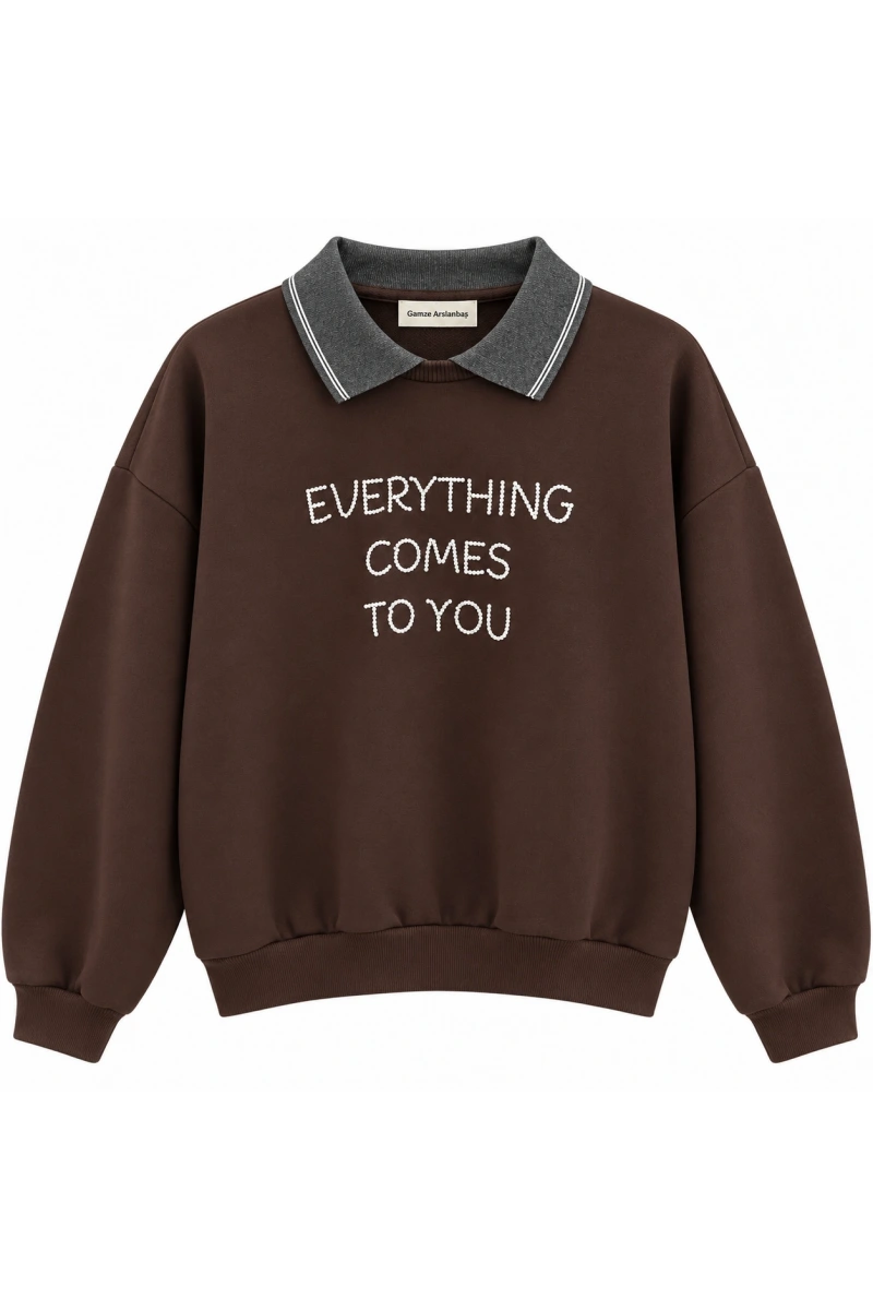 Yaka Detay Polo Sweatshirt