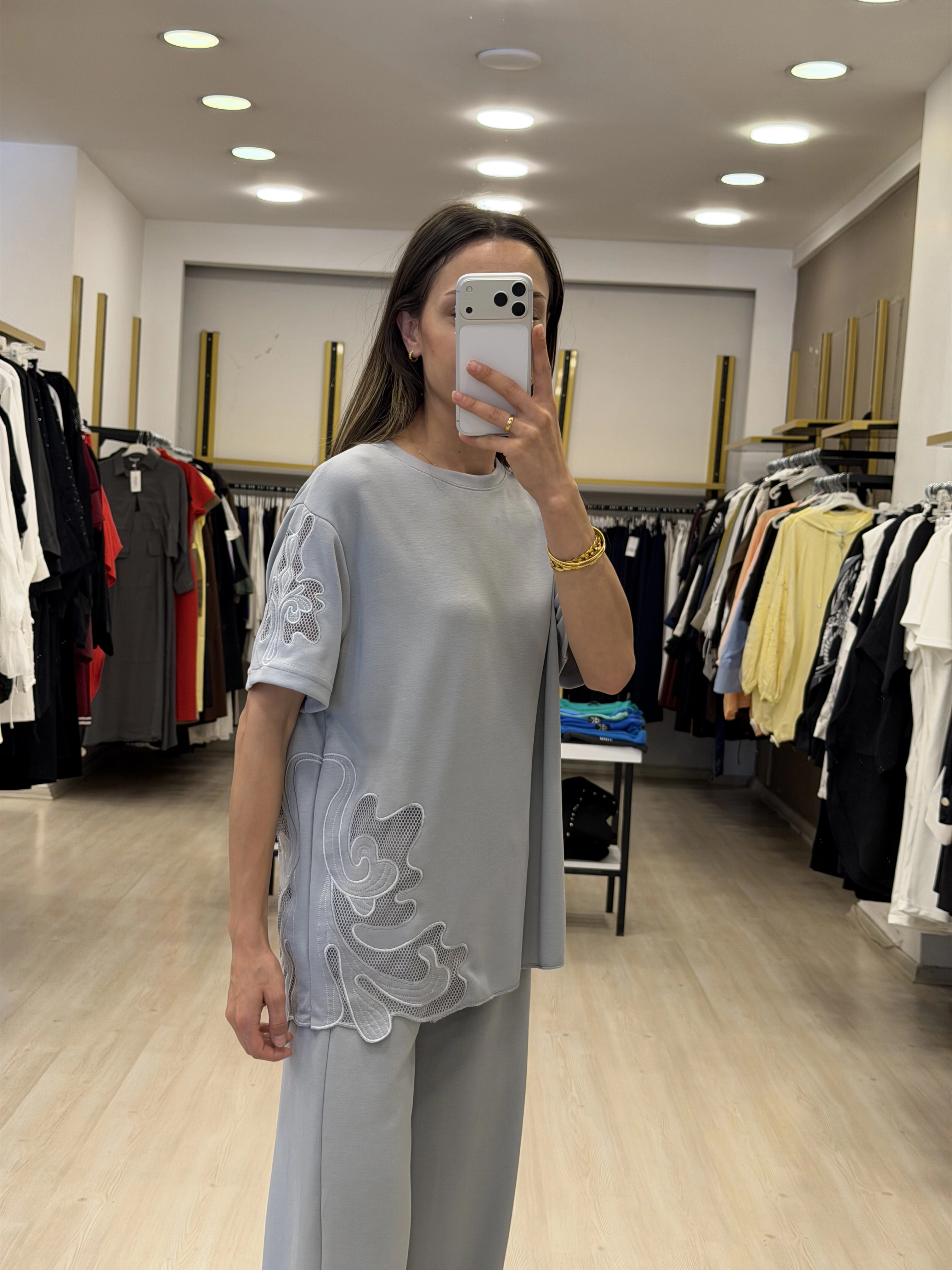 Yanı Nakışlı Modal İkili Takım