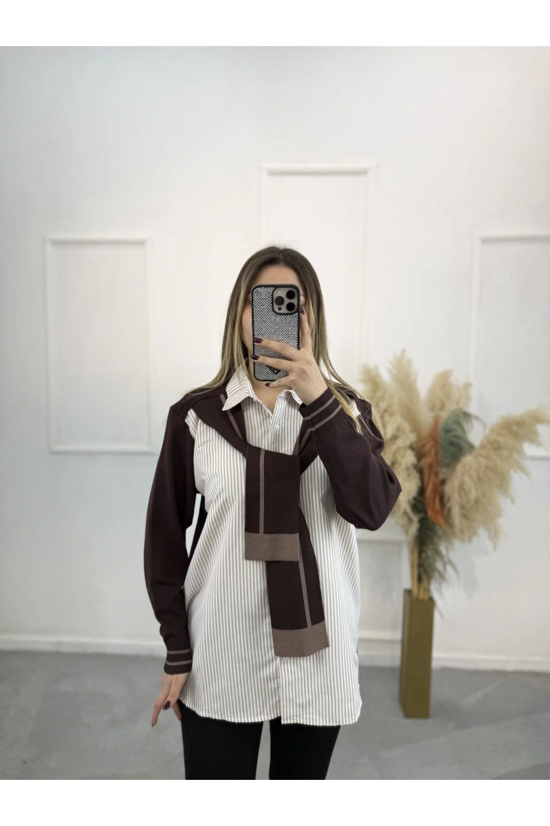 Yori Twst Model Çizgili Gömlek