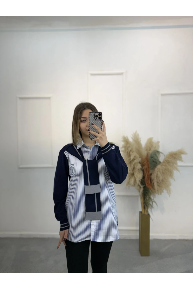 Yori Twst Model Çizgili Gömlek