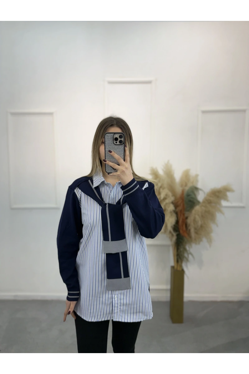 Yori Twst Model Çizgili Gömlek