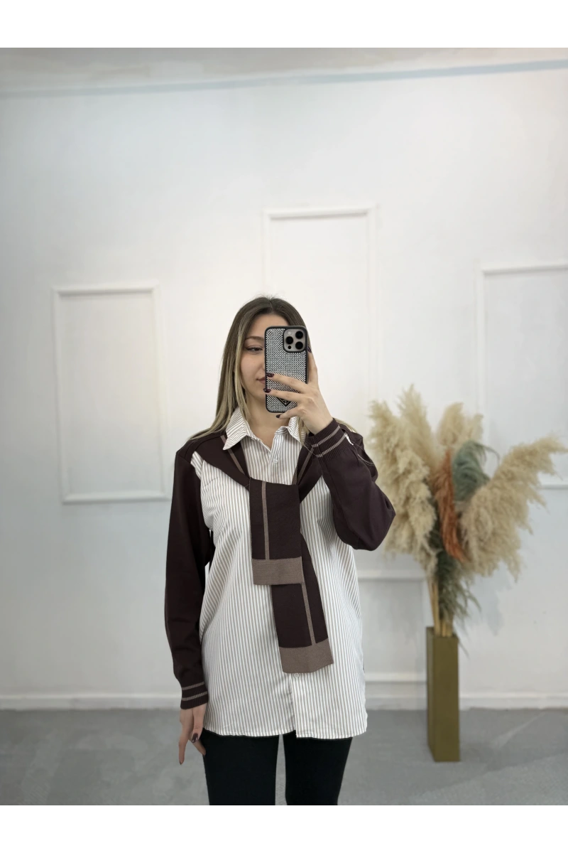 Yori Twst Model Çizgili Gömlek