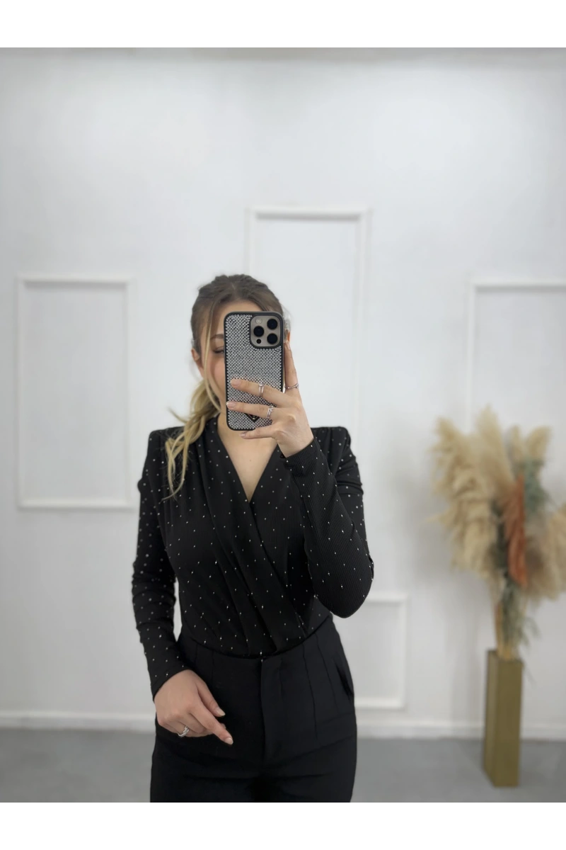 Zra Bodysuit Taşlı Bluz