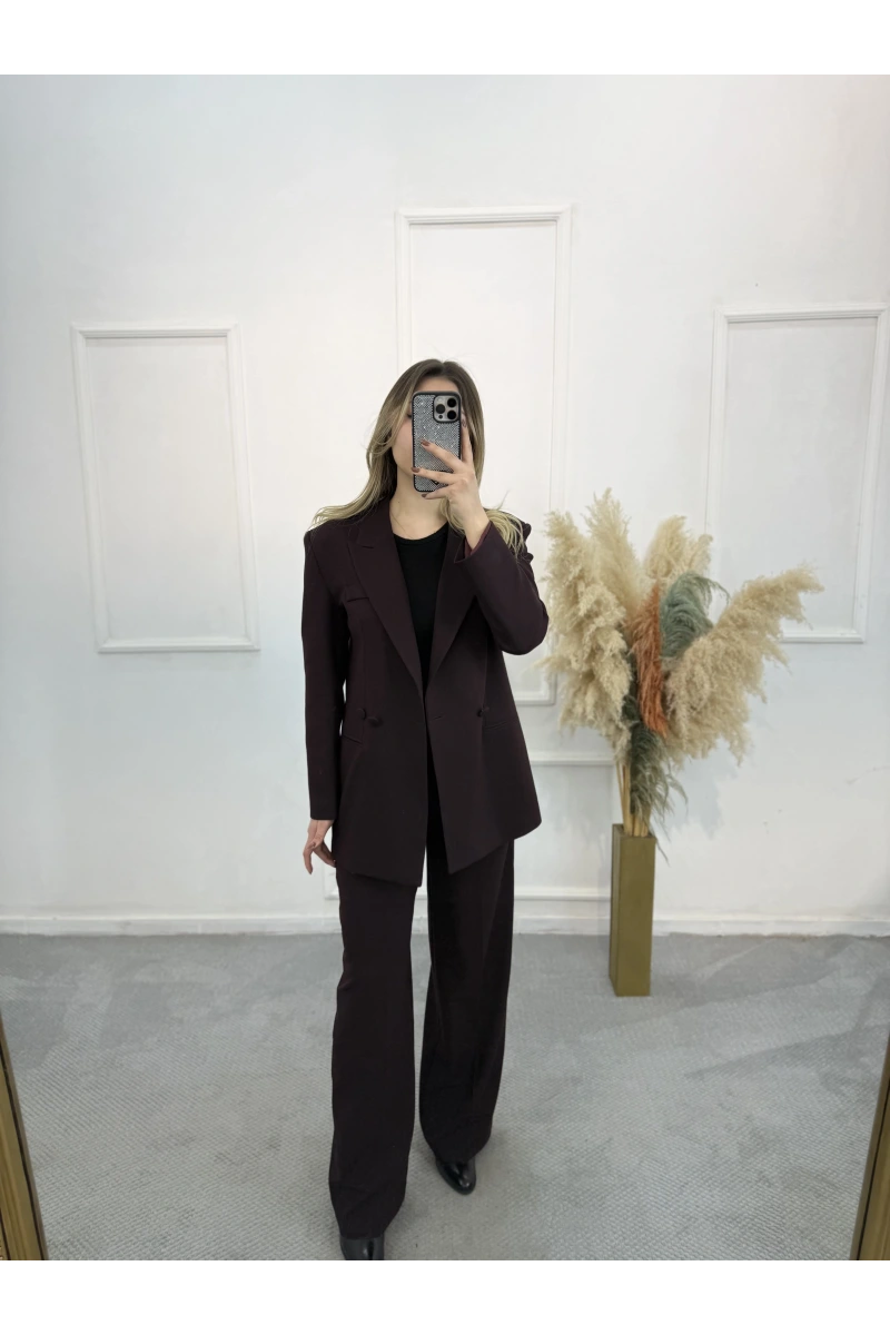 Zra Palazzo Pantolonlu Blazer İkili Takım