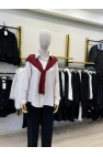 File Atkılı Çizgili İthal Gömlek