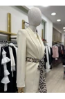 Omuz Leopar Şİfon Detaylı Tasarım İkili Takım