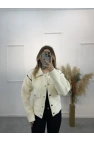 Angora Gömlek Yaka Şeritli Hırka