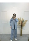 Bliss Yağmur Taşlı Denim İkili Takım