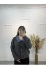 Brontide Denim Detaylı Vintage Hırka