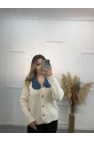 Brontide Denim Detaylı Vintage Hırka
