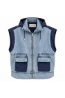 Cebli Paraşüt Şapka Detaylı Denim Yelek