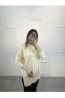 Ceks Yaka Ve Kol Simli Merserize Tunik