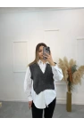 Cel Süveter Triko Detaylı Gömlek