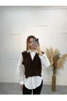 Cel Süveter Triko Detaylı Gömlek